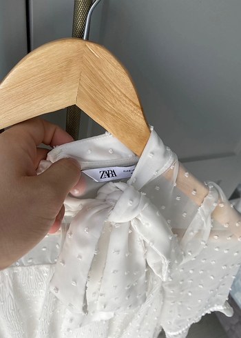 Fırfırlı Beyaz Bohem Kadın Bluz - Görsel 2