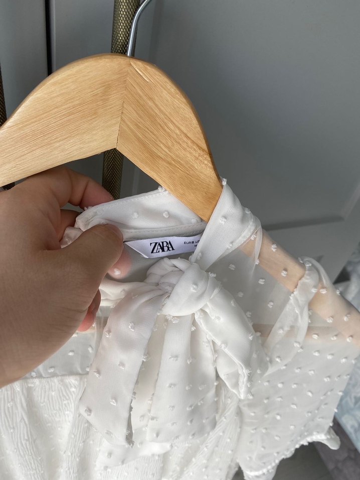 Fırfırlı Beyaz Bohem Kadın Bluz - Görsel 2