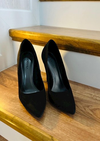 Siyah Tokalı Stiletto Topuklu Kadın Ayakkabı - Görsel 4