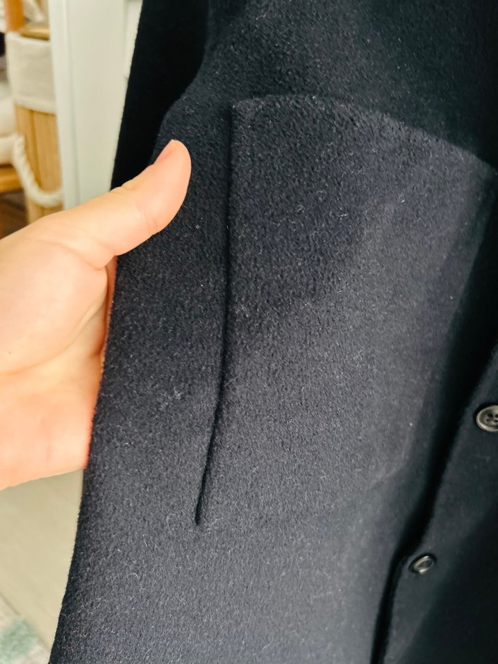 Gri Düğmeli Midi Erkek Yün Ceket - Görsel 5