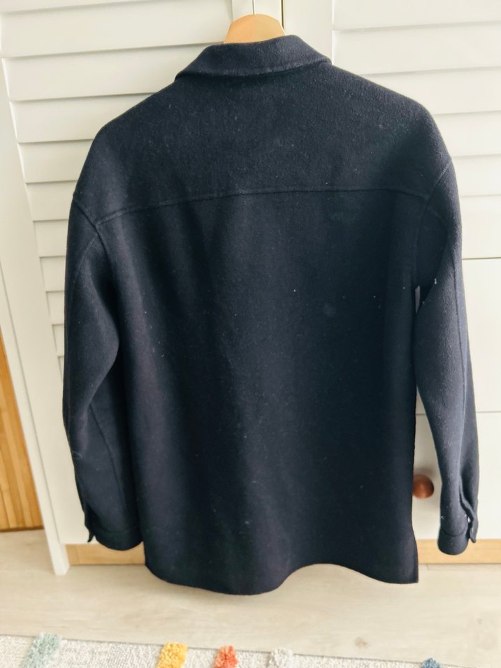 Gri Düğmeli Midi Erkek Yün Ceket - Görsel 3