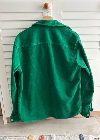 Düğmeli Yeşil unisex Keten Gömlek - Görsel 4