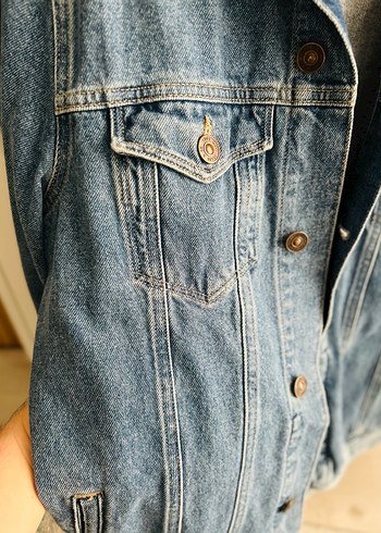 Erkek Mavi Denim Düğmeli Ceket - Görsel 3