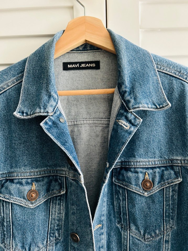 Erkek Mavi Denim Düğmeli Ceket - Görsel 2