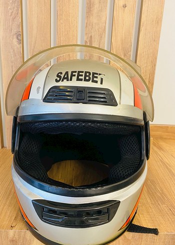 SAFEBET Baskılı Turuncu Gri Metal Motosiklet Kaskı - Görsel 7