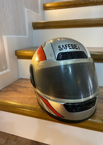 SAFEBET Baskılı Turuncu Gri Metal Motosiklet Kaskı - Görsel 5