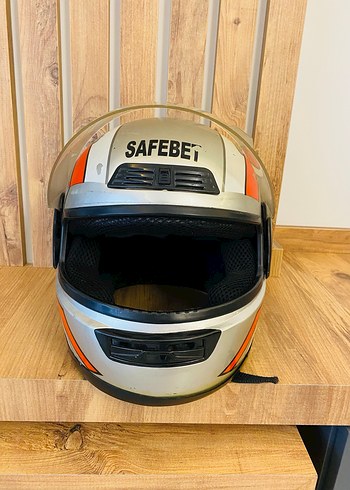 SAFEBET Baskılı Turuncu Gri Metal Motosiklet Kaskı - Görsel 6