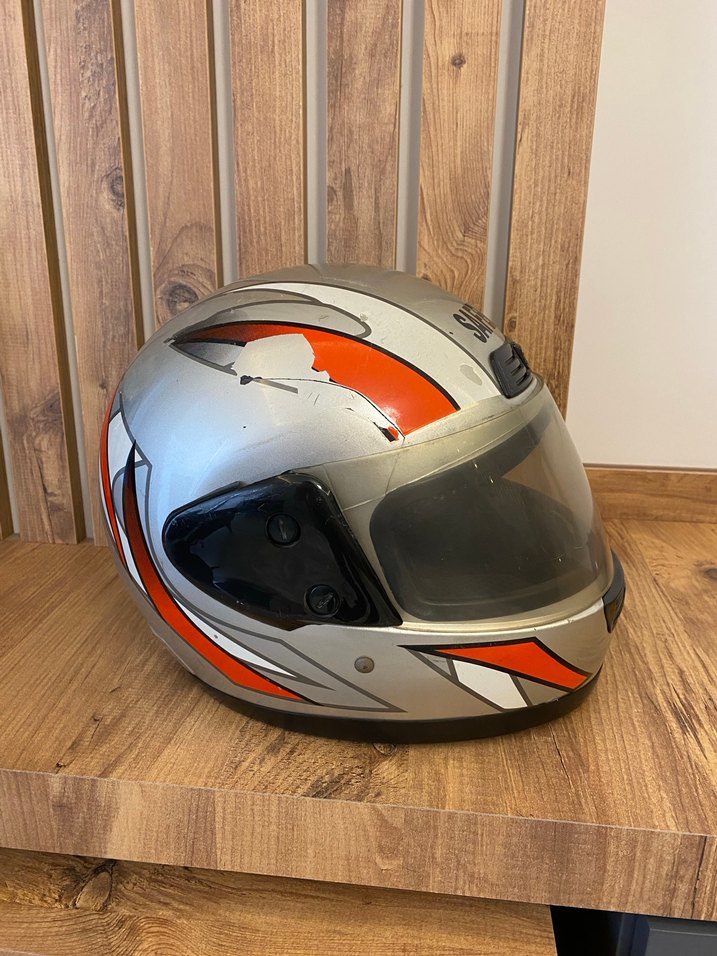 SAFEBET Baskılı Turuncu Gri Metal Motosiklet Kaskı - Görsel 3