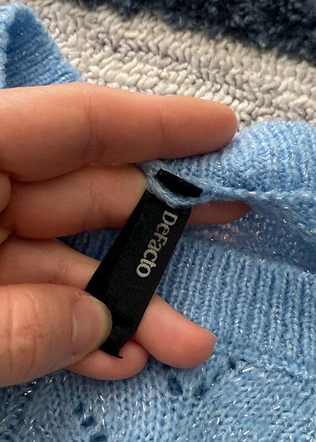 Mavi Bohem Örgü Kadın Kazak - Görsel 4