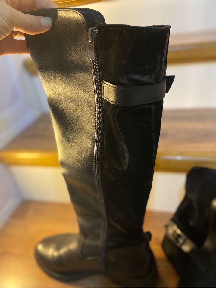 Kadın Siyah Deri Kemerli Çizme - Görsel 5
