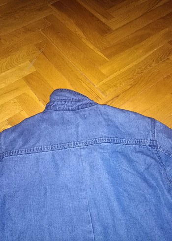 Düğmeli Koyu Mavi Kısa Denim tulum - Görsel 8
