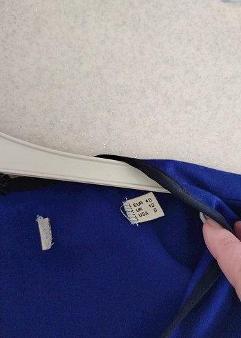 Düğmeli Koyu Mavi Kadın Elbise - Görsel 2