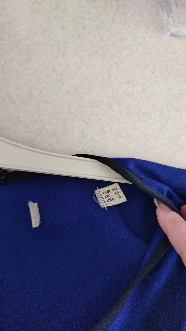 Düğmeli Koyu Mavi Kadın Elbise - Görsel 2