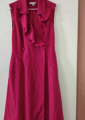 Pembe Fırfırlı Kadın Elbise
