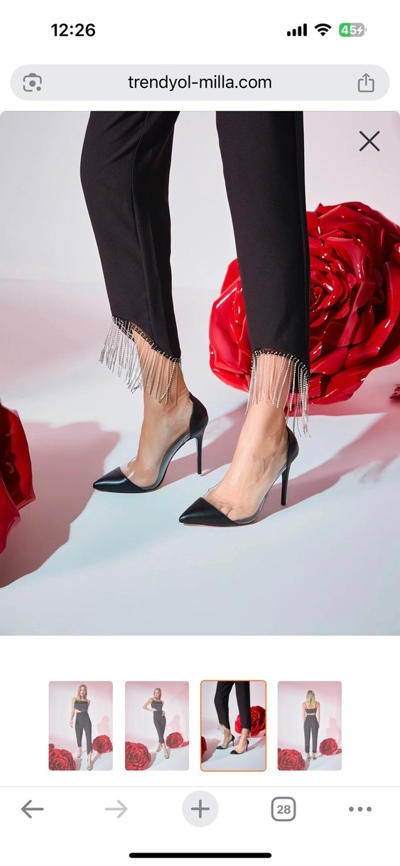 Taş detaylı pantolon - Görsel 4