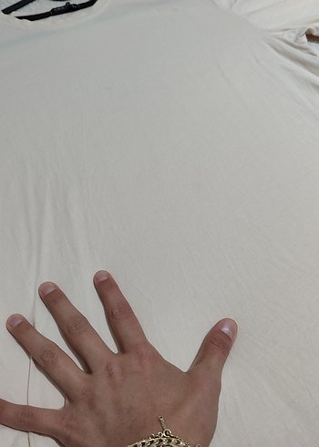 xl Beden Keten Kumaş Basic Beyaz Tişört