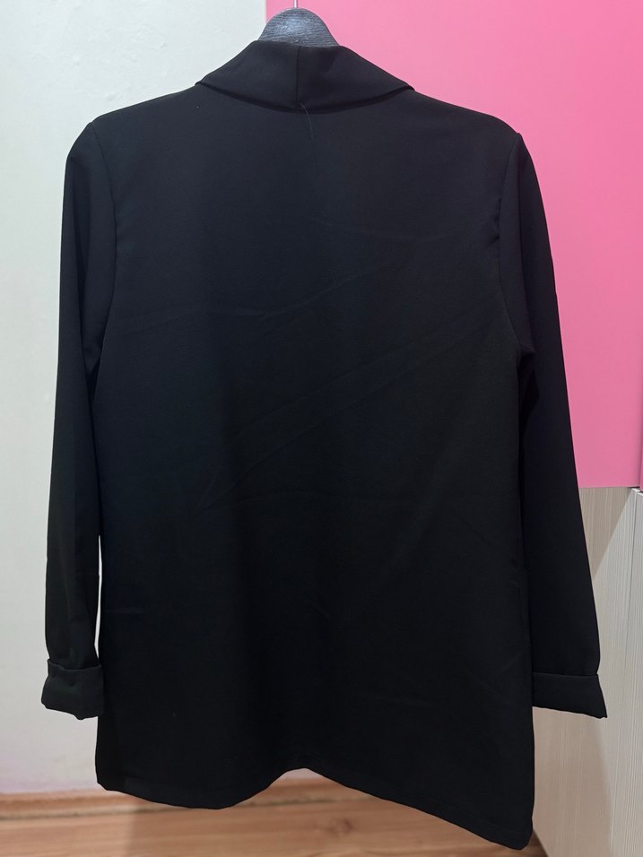 Siyah Midi Kadın Blazer Ceket - Görsel 3