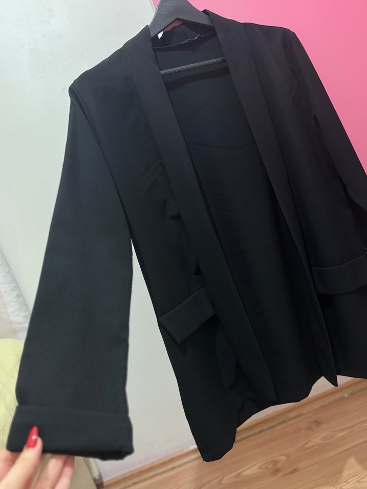 Siyah Midi Kadın Blazer Ceket - Görsel 2