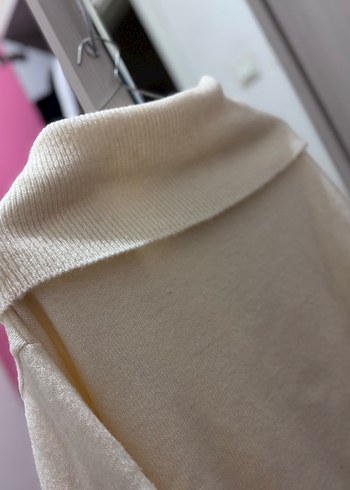 H&M Beyaz Boğazlı Örgü Kadın Kazak