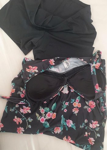 Hamile için Çiçek Desenli Kolsuz Mini Mayo - Görsel 3