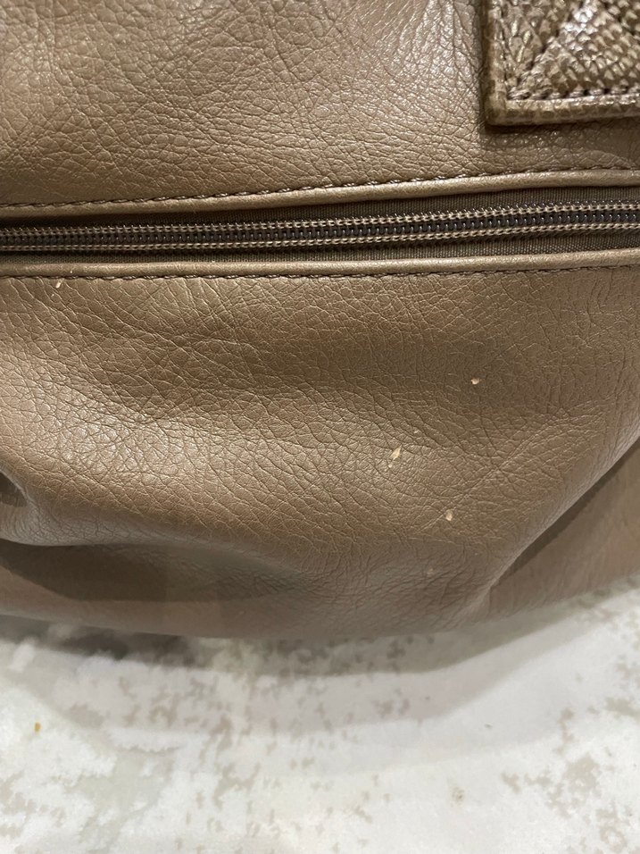 Kadın Kahverengi Süet Yılan Desenli Çanta - Görsel 3