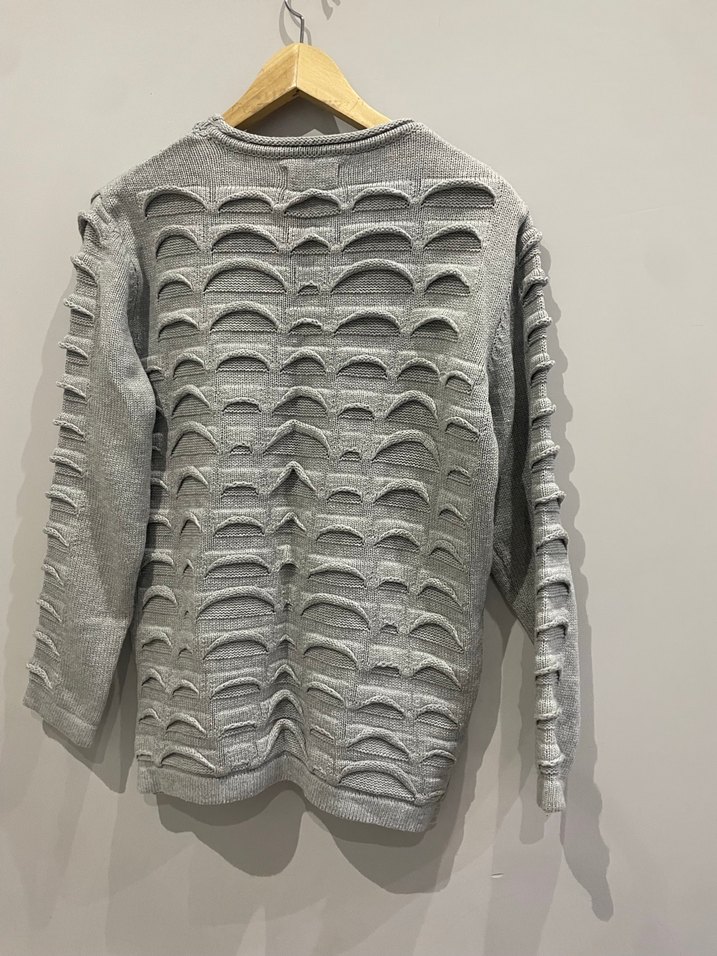 Gri Triko Erkek Kazak Uzun Kollu - Görsel 2