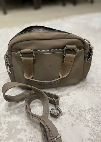 Bej Kadın Fermuarlı Çanta - Görsel 2