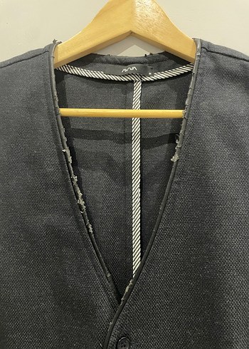 Düğmeli Siyah Erkek Yelek - Görsel 2