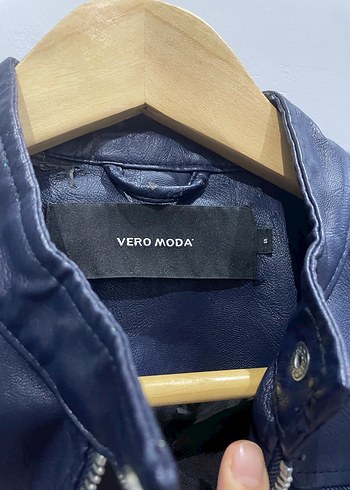 Lacivert Biker Deri Kadın Ceket - Görsel 2