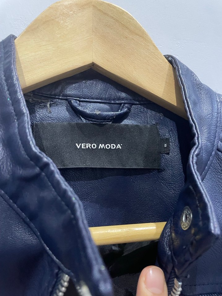 Lacivert Biker Deri Kadın Ceket - Görsel 2