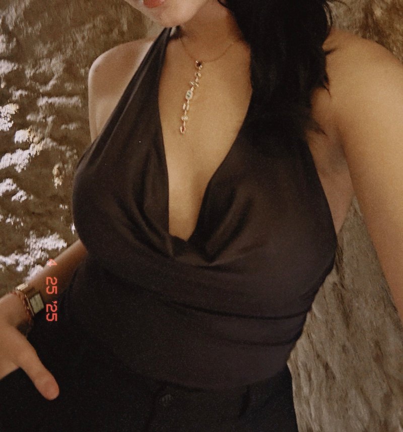 Siyah Drapeli Kadın bluz - Görsel 2