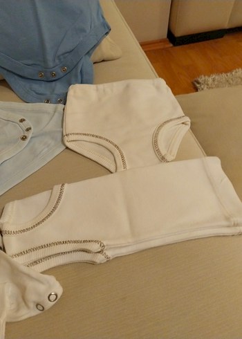 Bebek Erkek Hastane Kıyafeti Pamuklu Kısa Kollu - Görsel 2