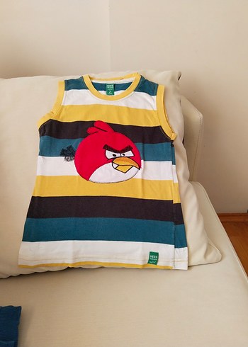 Renkli Çizgili Angry Birds Baskılı Erkek Çocuk Atlet - Görsel 7