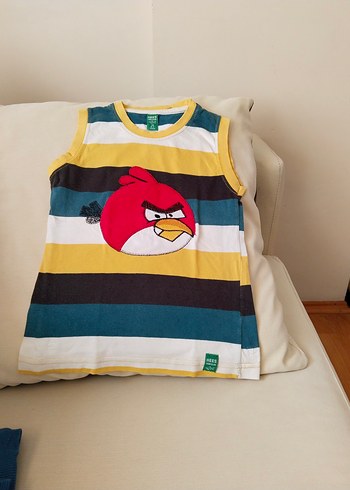 Renkli Çizgili Angry Birds Baskılı Erkek Çocuk Atlet - Görsel 6