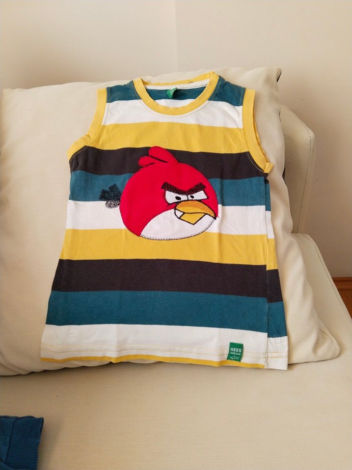 Renkli Çizgili Angry Birds Baskılı Erkek Çocuk Atlet - Görsel 2