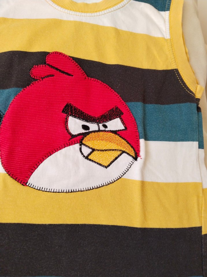 Renkli Çizgili Angry Birds Baskılı Erkek Çocuk Atlet - Görsel 3