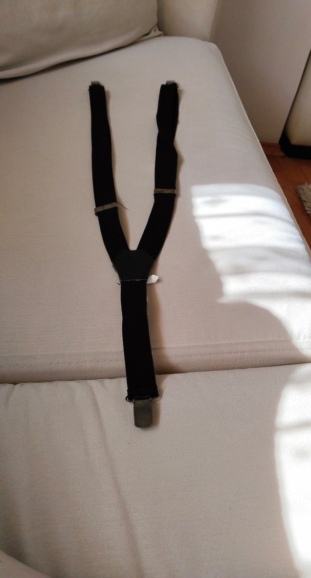 Siyah Süet Çocuk Pantolon Askısı - Görsel 3