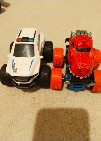 Renkli Oyuncak Polis ve Dinozor Arabası - Görsel 4