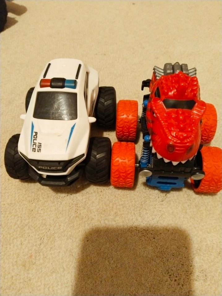 Renkli Oyuncak Polis ve Dinozor Arabası - Görsel 4