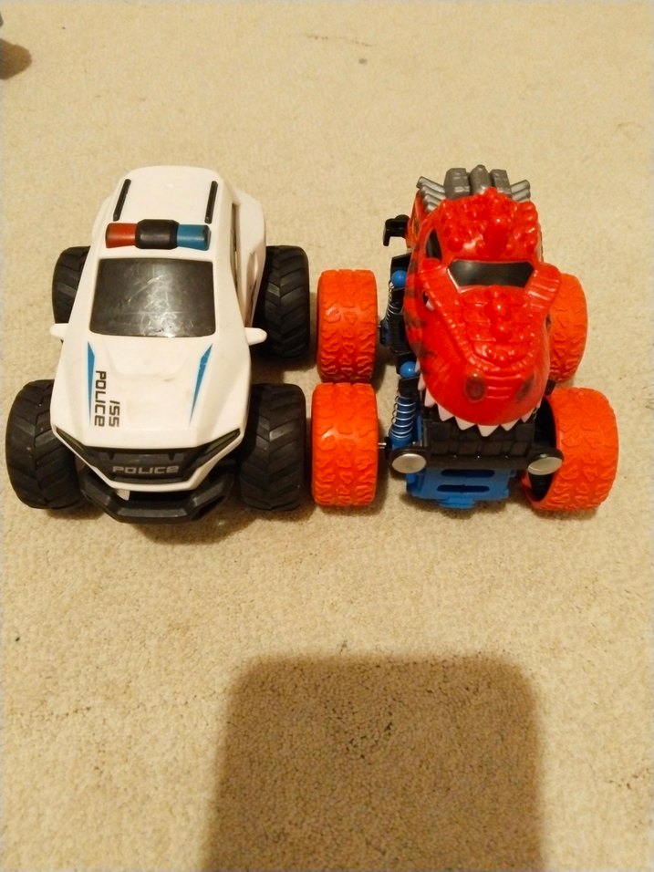 Renkli Oyuncak Polis ve Dinozor Arabası - Görsel 2