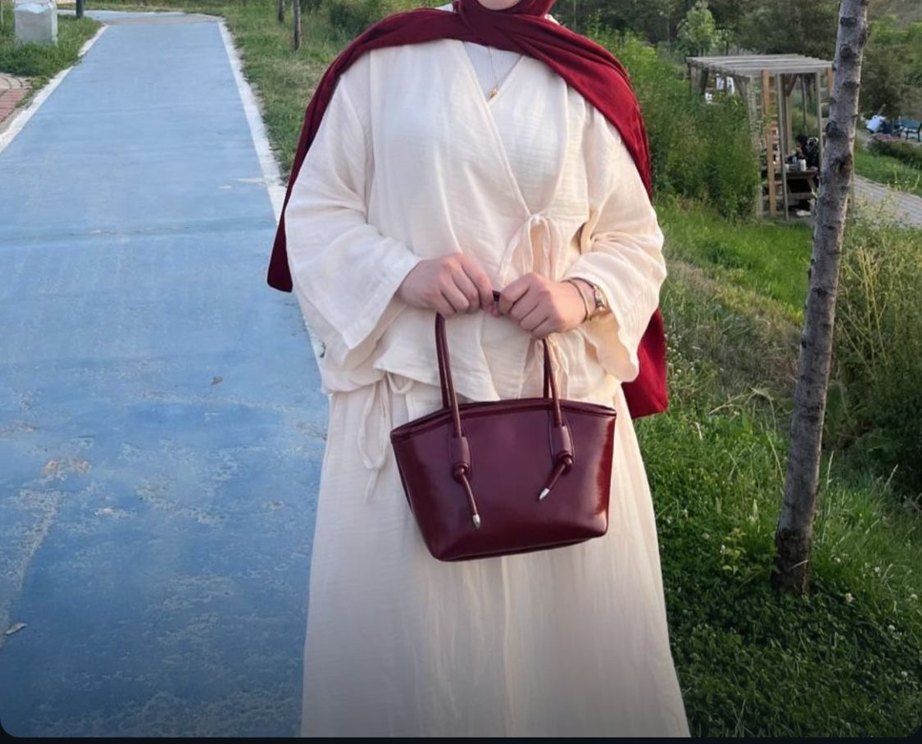 Beyaz Keten Bohem Midi Kimono - Görsel 3