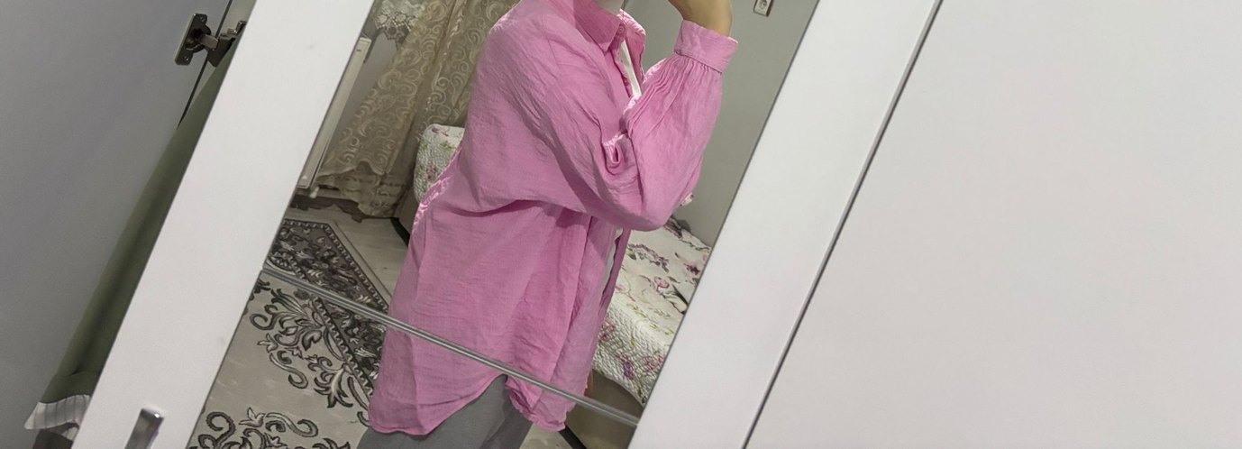 Pembe Keten Salaş Bohem Gömlek - Görsel 3