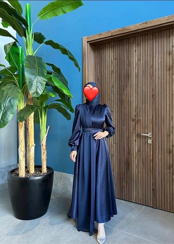 Drapeli Lacivert Uzun Kollu Kadın Elbise - Görsel 2