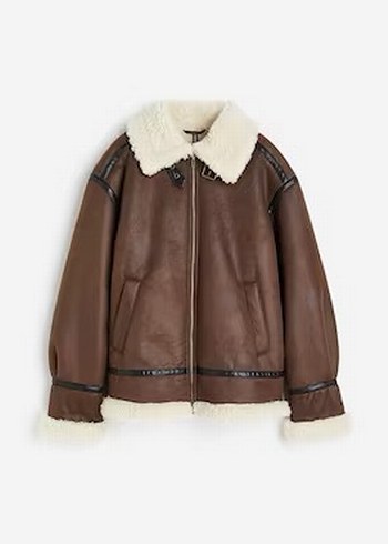 h&m pelüş astarlı oversize ceket