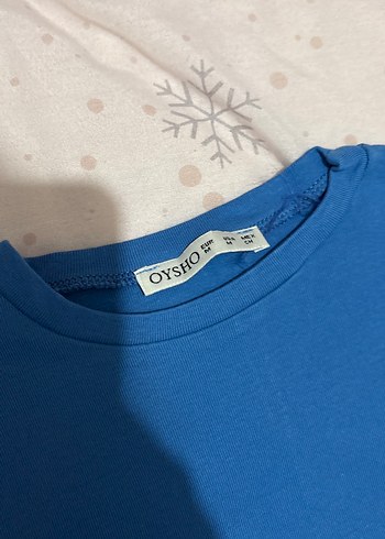 Mavi Kısa Kollu Crop Tişört - Görsel 2