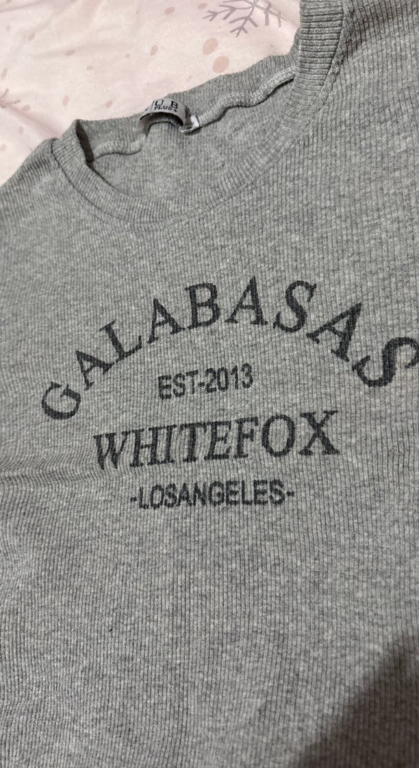 Gri Baskılı Kısa Kollu krop - Görsel 2