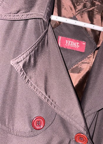 Siyah Kadın Midi Boy Düğmeli Trençkot - Görsel 4