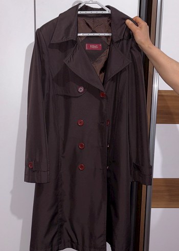 Siyah Kadın Midi Boy Düğmeli Trençkot - Görsel 5