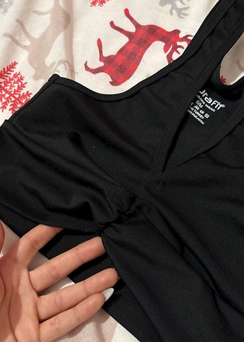 Siyah Mini Goth Spor Sütyeni - Görsel 3