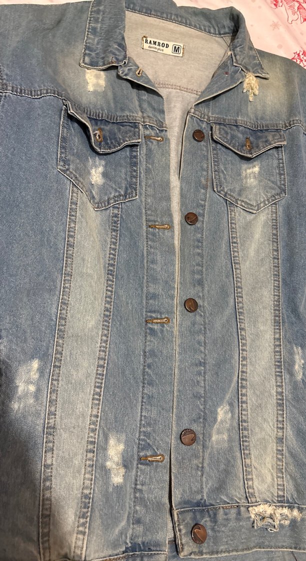 Düğmeli Mavi Uzun Denim Ceket - Görsel 2